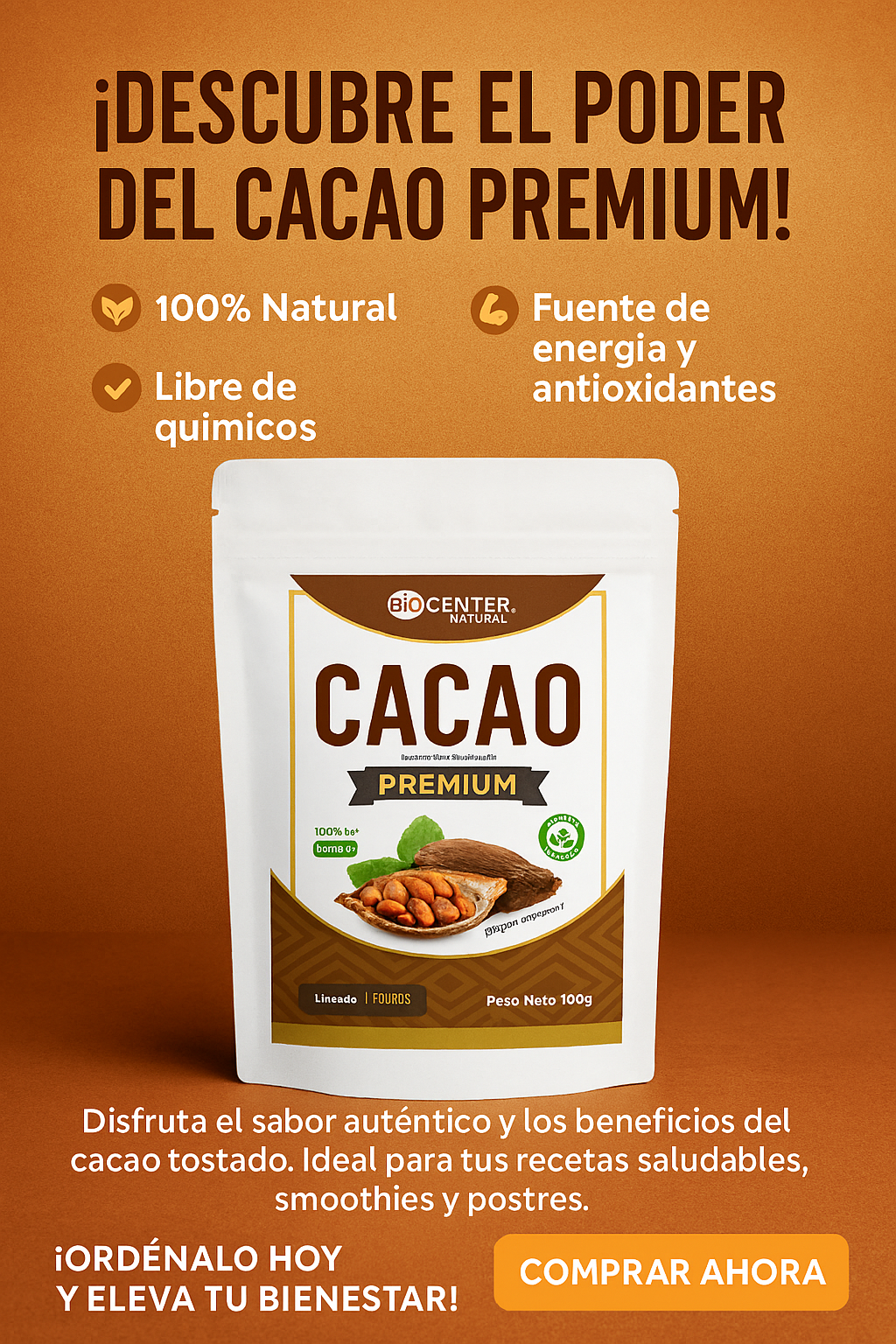 Cacao en polvo 100 g – Biocenter Natural - Imagen 2